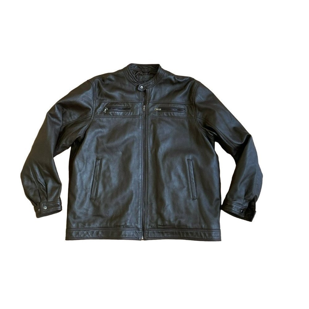 Vintage Brand Mens Milk Chocolate Brown Leather Jacket sz 3XLT